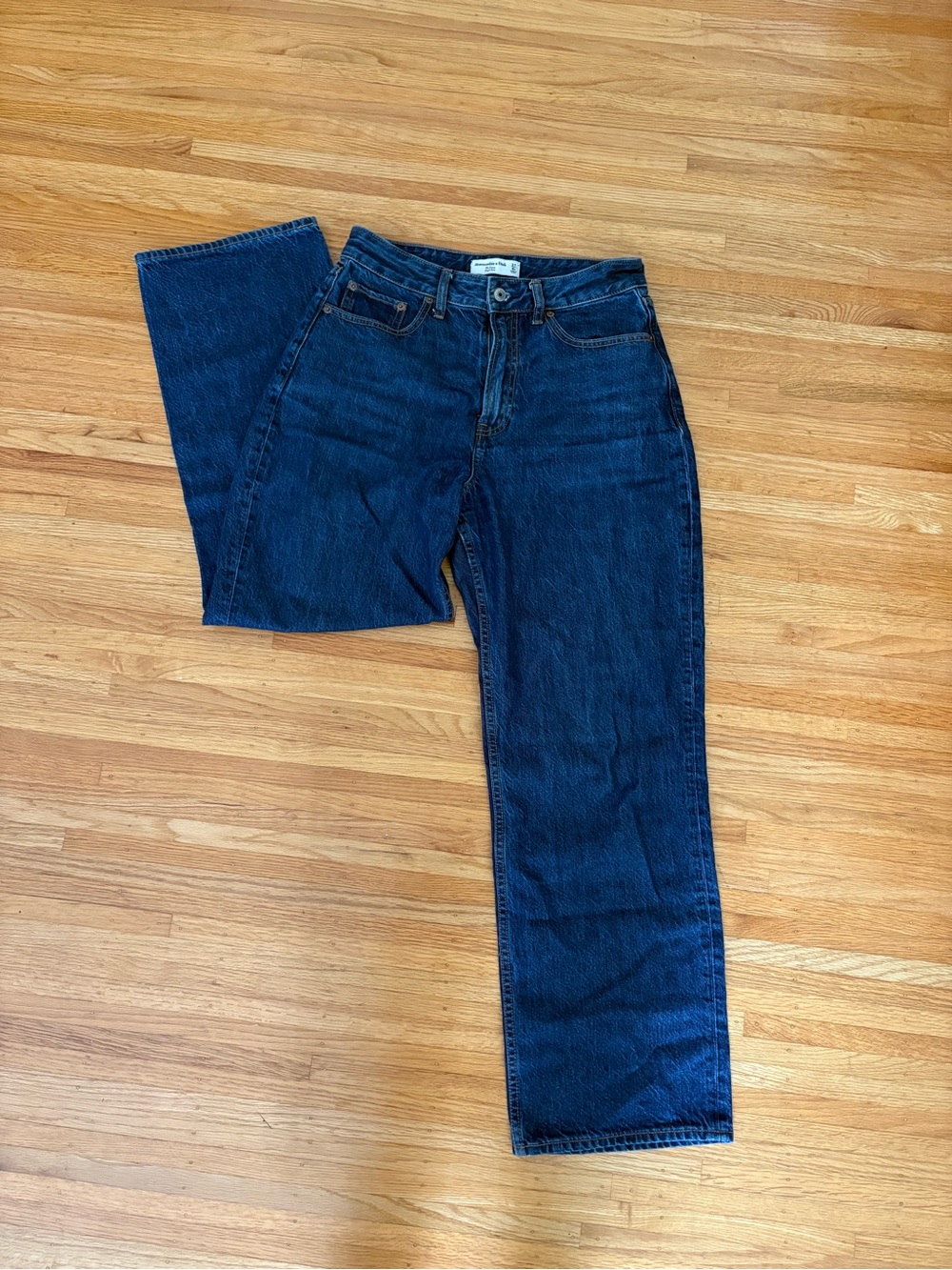 Abercrombie & Fitch Dark Blue Straight-Leg Jeans